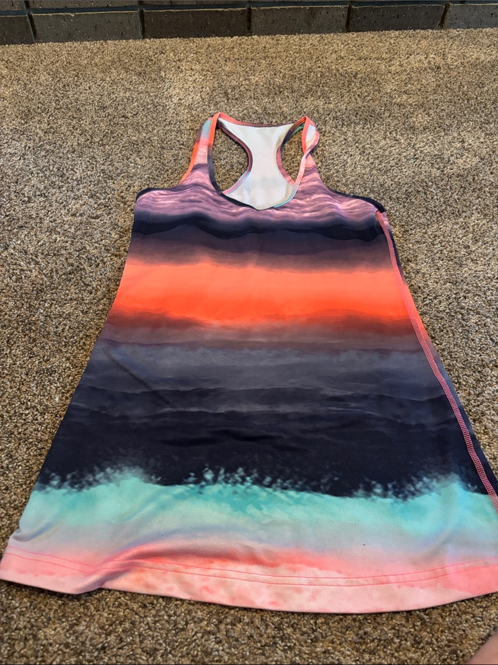 lululemon athletica Gradient Racerback Tank Dress in Coral, Navy & Teal